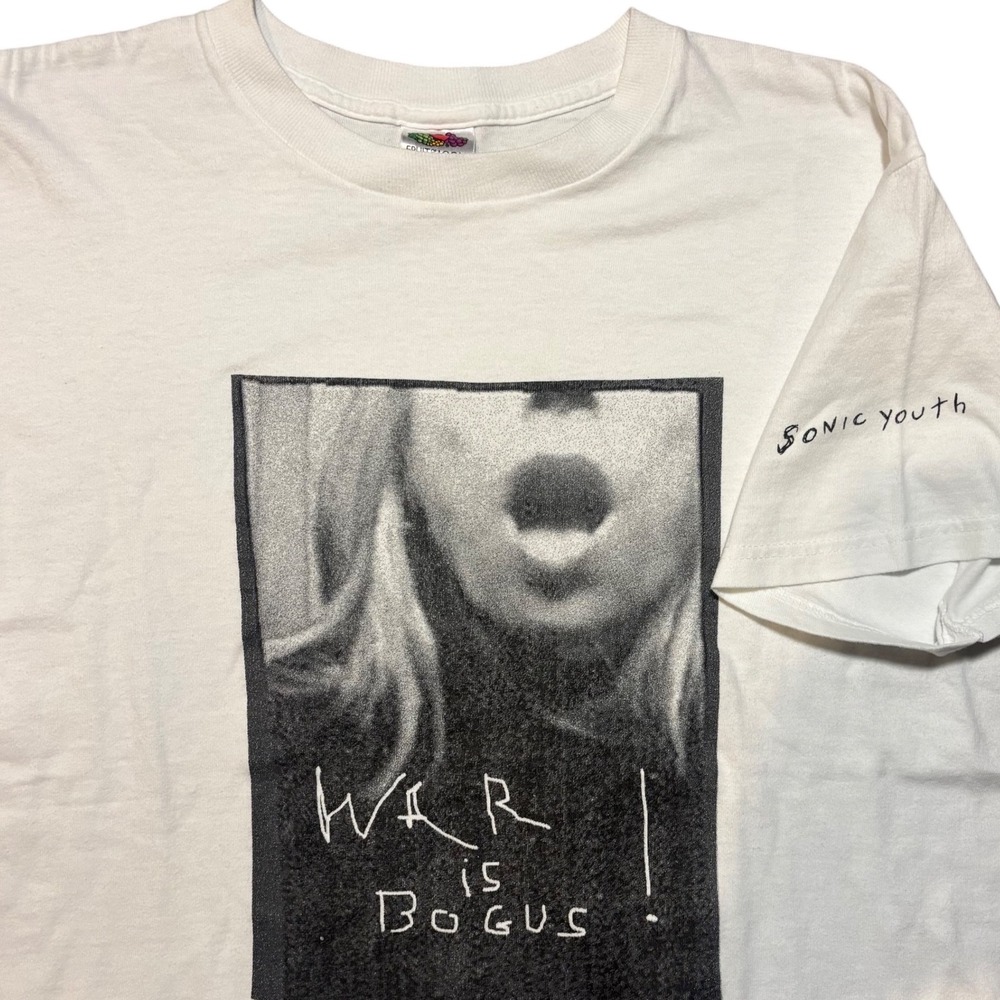 Vintage Sonic Youth War Is Bogus T Shirt Indie Noise Rock Band Tee 90s